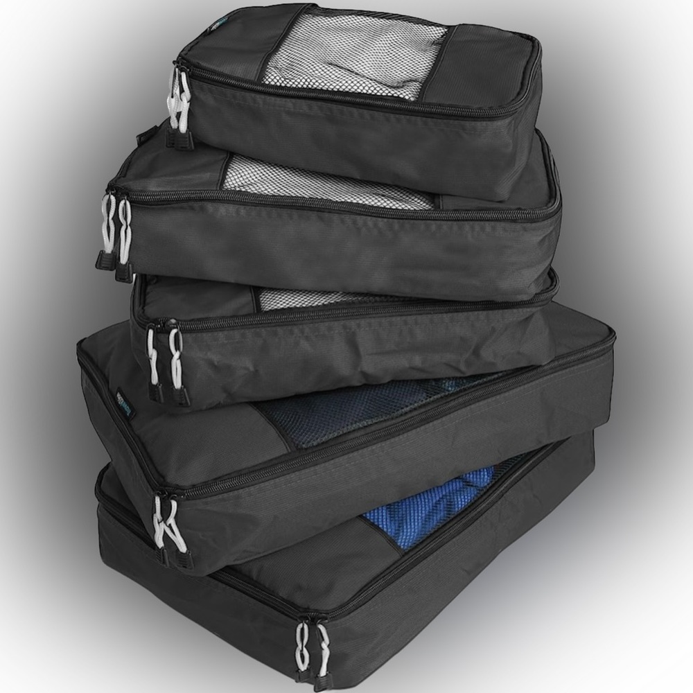 TravelWise Luggage Packing Organization Cubes 5 Pack - Black